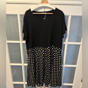 Elegant Black and White Polka Dot Mini Dress